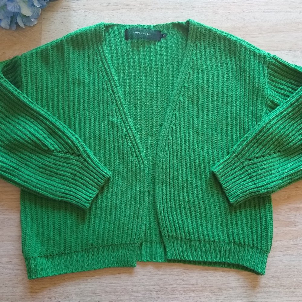Code X Mode Open Front Dolman Cardigan Solid Green - image 6
